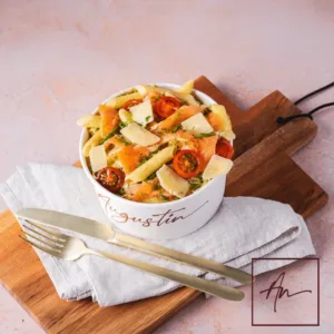 Plat chaud pennés saumon oseille Augustin